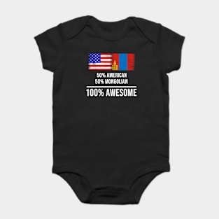 50% American 50% Mongolian 100% Awesome - Gift for Mongolian Heritage From Mongolia Baby Bodysuit